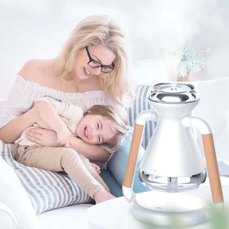 Rotatable Humidifier and Aroma Diffuser - Wireless Ultrasonic Air Purifier USB Charging Desktop