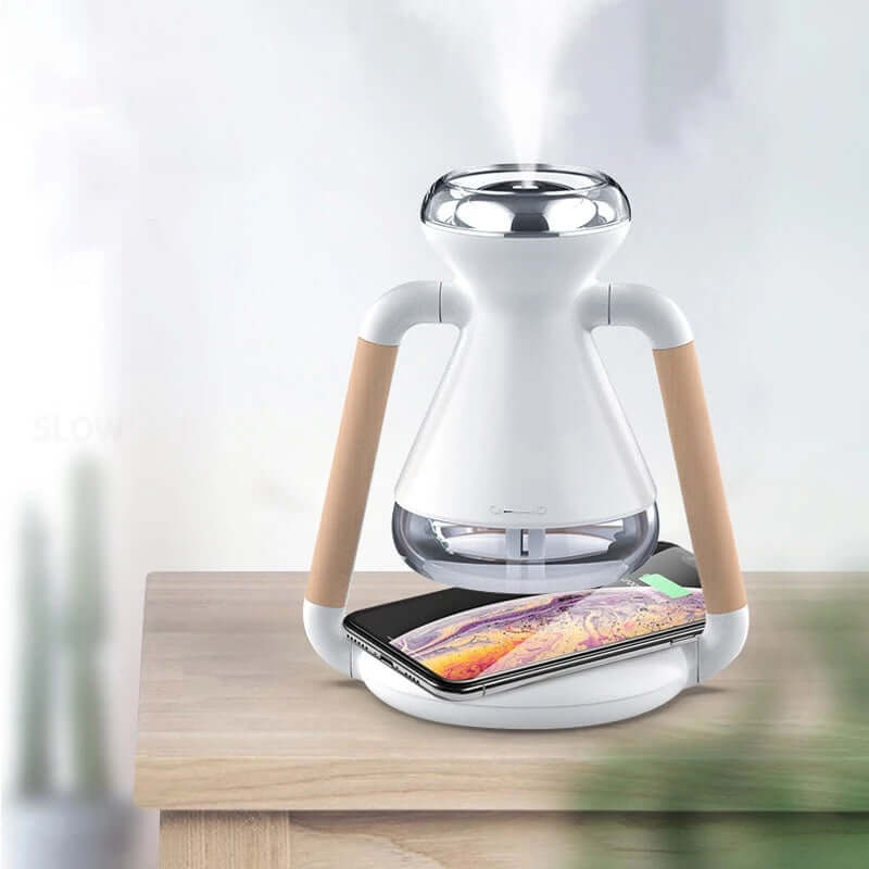 Rotatable Humidifier and Aroma Diffuser - Wireless Ultrasonic Air Purifier USB Charging Desktop