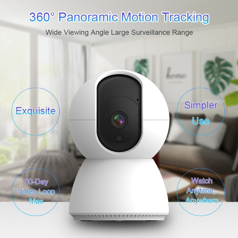 360° Smart Home Security Camera – WiFi, Motion Tracking, and Night Vision