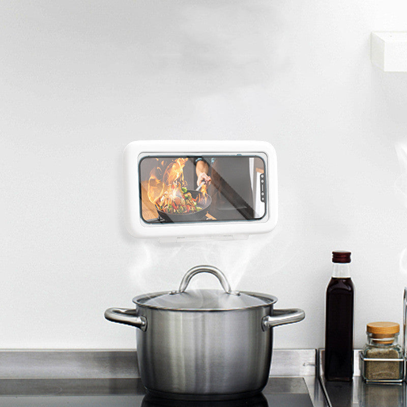 Touchscreen-Friendly Waterproof Shower Phone Holder - Wall Mount Case