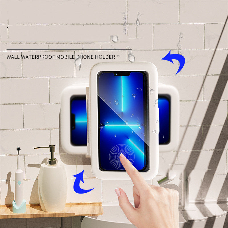 Touchscreen-Friendly Waterproof Shower Phone Holder - Wall Mount Case